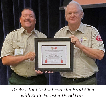 D3 Assistant District Forester Brad Allen with State Forester David Lane